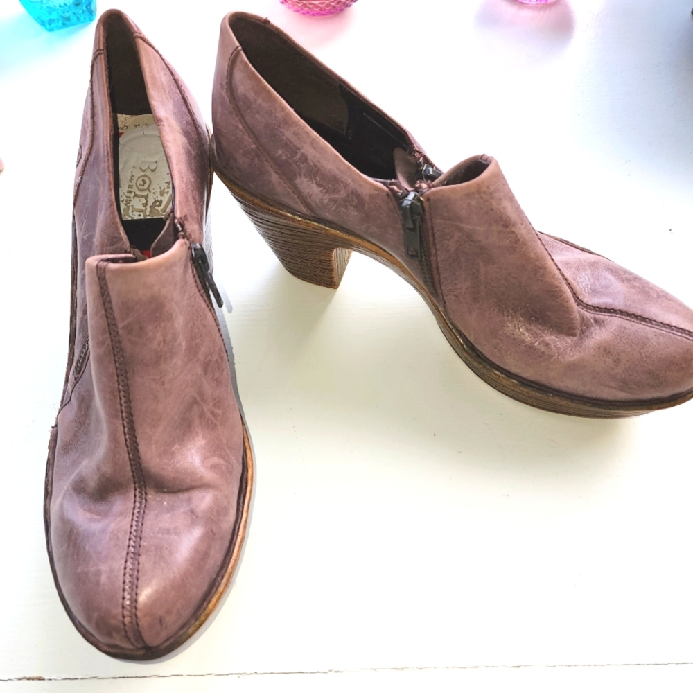 Born Taupe Heeled Ankle Boots